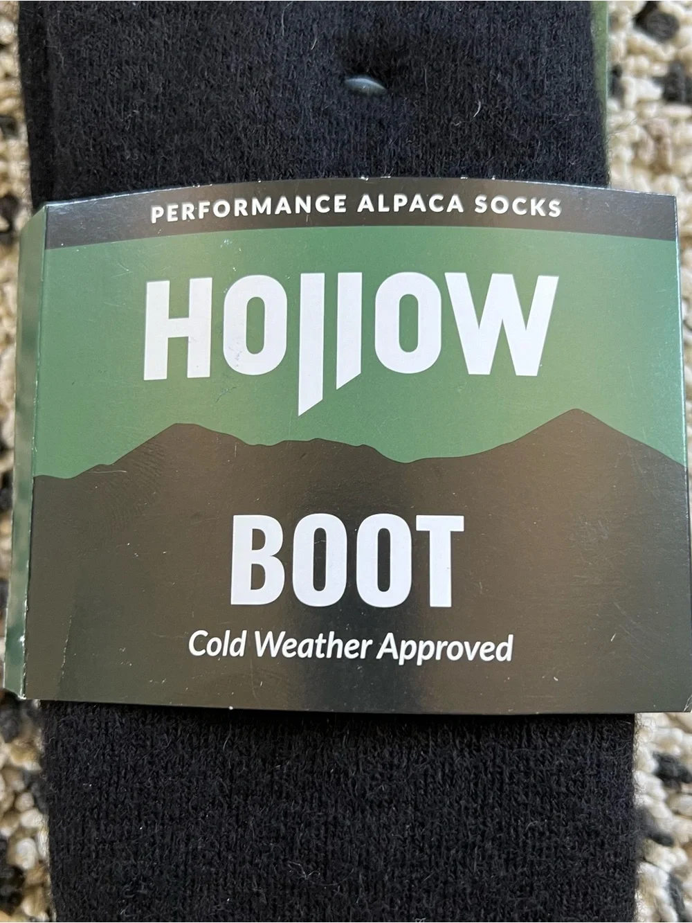 Hollow Alpaca Socks Boot Black Size Large